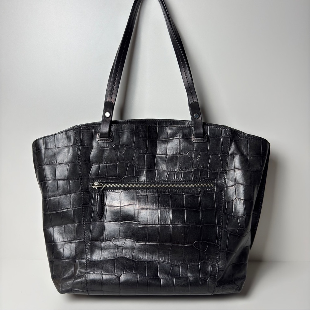 Gianni Conti Vera Pelle Tote Shoulder Bag Genuine Leather Color Black Handbag